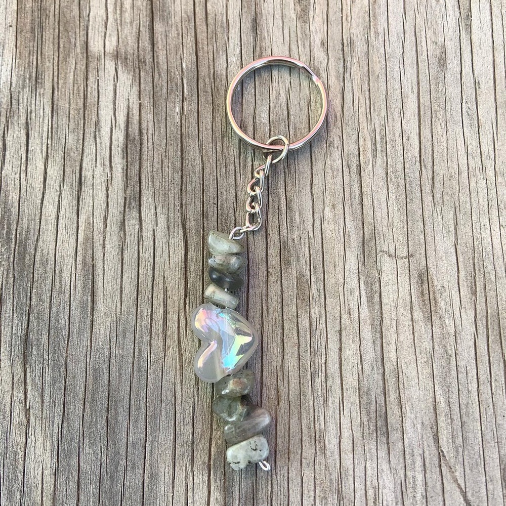 Crystal heart keychain